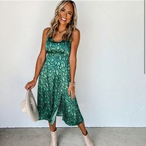 Ruthie Grace Green Snake Skin Mini Dress